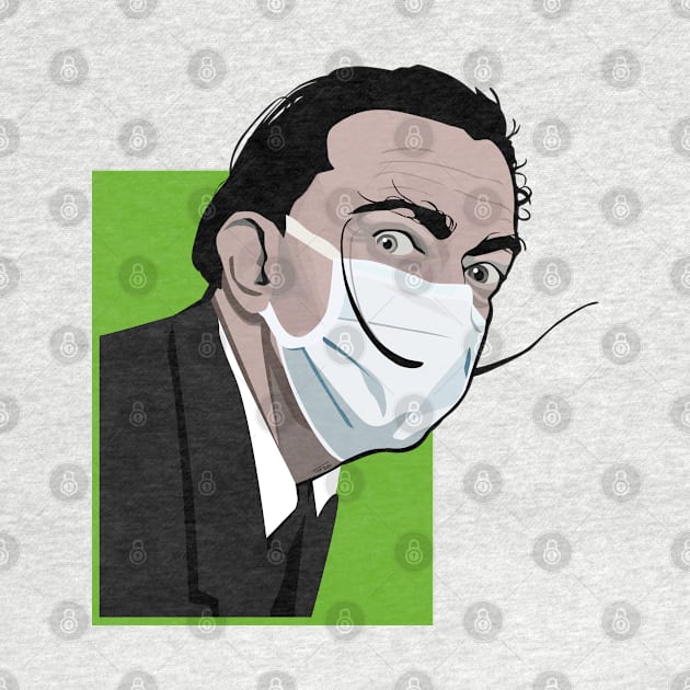 Dali with a mask (green) by So Red The Poppy